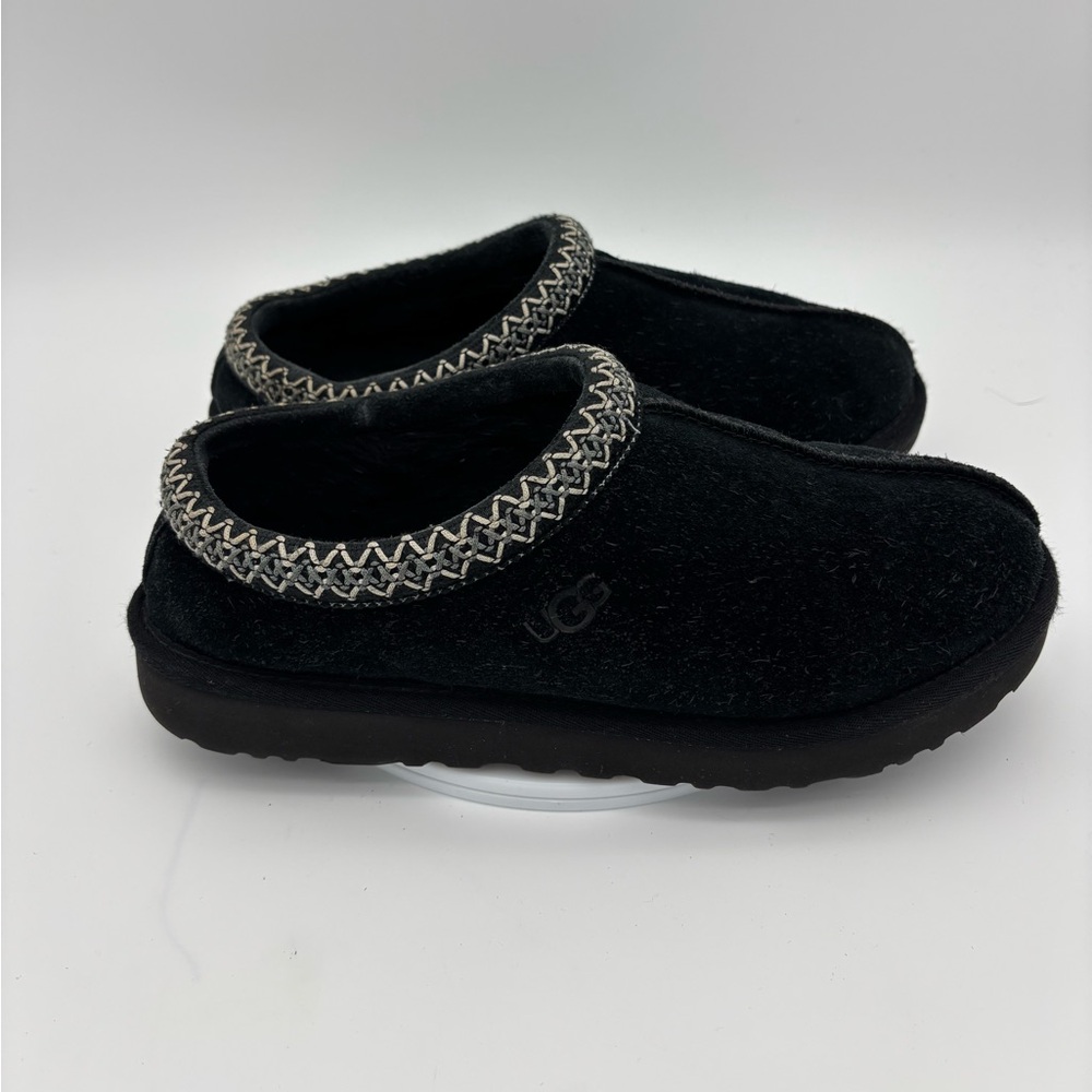 UGGS Tasman Slippers Black‎ Suede Sheepskin Leather Shoe Slip On Women's Size 11 - Picture 3 of 14